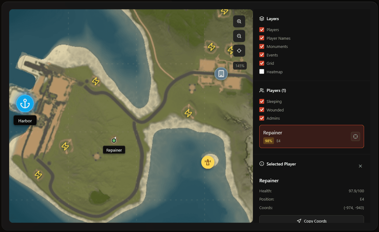 Live Map Interface