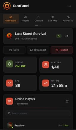 RustPanel - #1 Rust Server Admin Panel | Live Map, RCON & Discord Bot